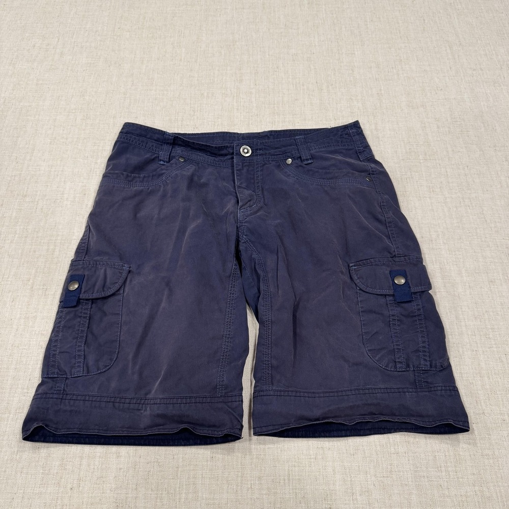 Kuhl Shorts Womens 6 Blue Cargo 10.5" Inseam Bermuda Twill Hiking Pockets